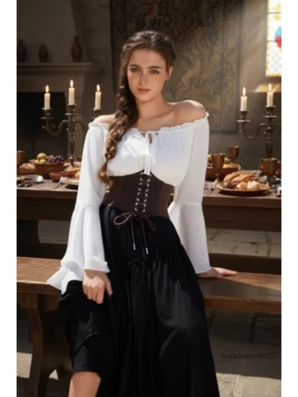 PU Leather Lace-up Cinch Belt Elastic Waist Belt Corset